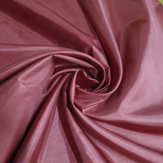 Burgundy Habotai Polyester Silk Lining Fabric 150cm Wide Soft Lightweight Dress Lining Material by the Metre