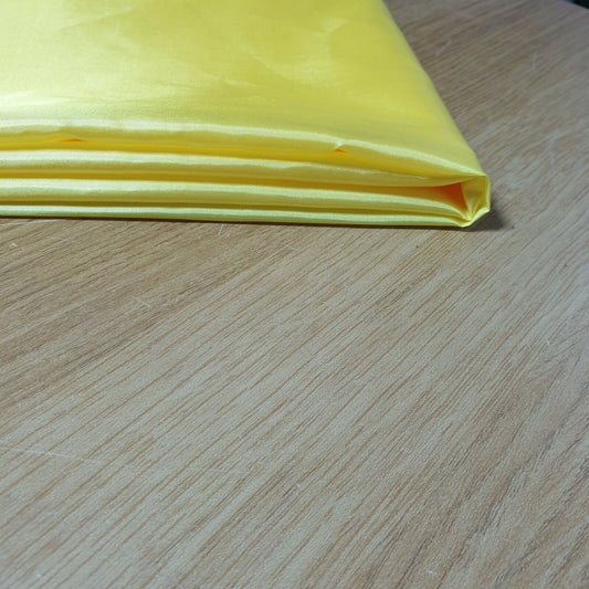 Yellow Habotai Polyester Silk Lining Fabric 150cm Wide Soft Lightweight Dress Lining Material by the Metre