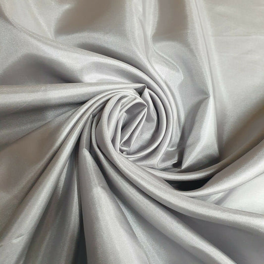 Silver Grey Habotai Polyester Silk Lining Fabric 150cm Wide Soft Lightweight Dress Lining Material by the Metre