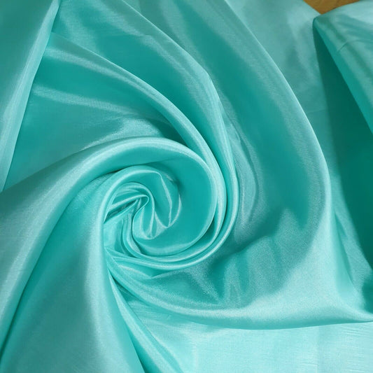 Mint Habotai Polyester Silk Lining Fabric 150cm Wide Soft Lightweight Dress Lining Material by the Metre