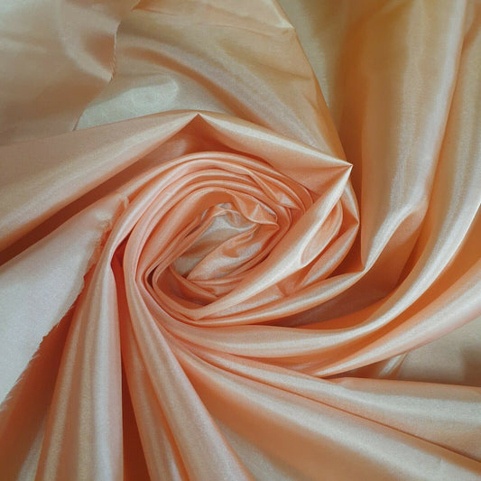 Peach Habotai Polyester Silk Lining Fabric 150cm Wide Soft Lightweight Dress Lining Material by the Metre