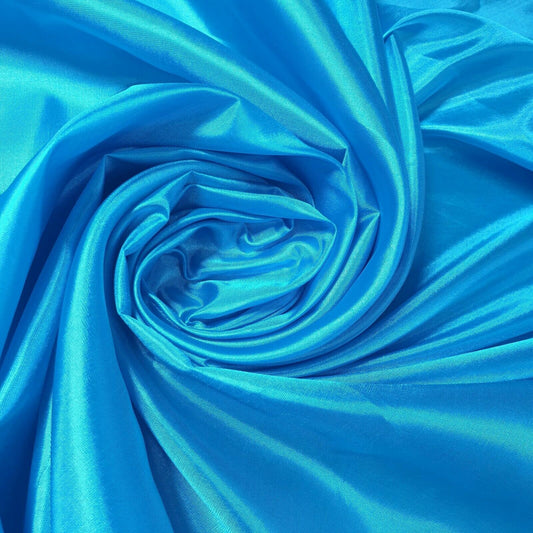 Turquoise Habotai Polyester Silk Lining Fabric 150cm Wide Soft Lightweight Dress Lining Material by the Metre