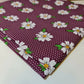 Spring Daisy Flower Print Polycotton Craft Dress Quilt Fabric By The Meter 44" (Plum Base)