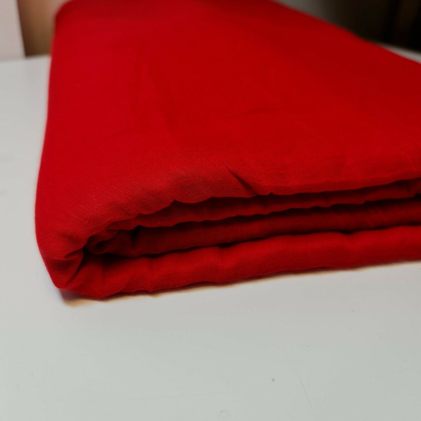 100% Cotton Muslin Fabric - Sheer Gauze, Plain Weave, 44” Wide | Perfect for Dress Lining, Crafts & More (Red)