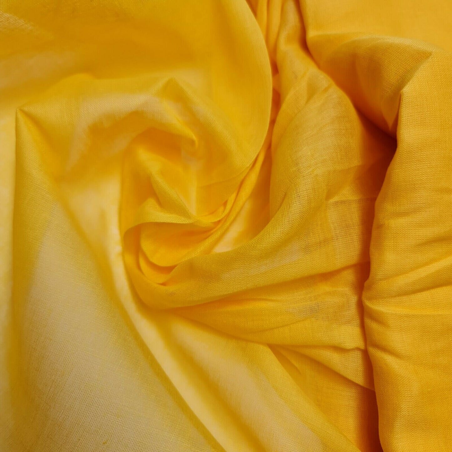 100% Cotton Muslin Fabric - Sheer Gauze, Plain Weave, 44” Wide | Perfect for Dress Lining, Crafts & More (Yellow)