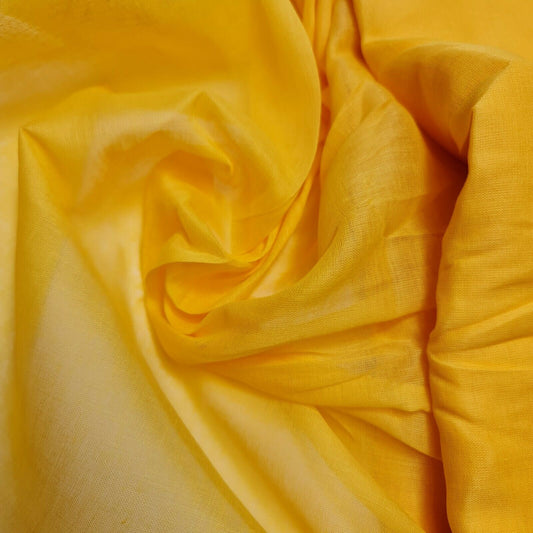 100% Cotton Muslin Fabric - Sheer Gauze, Plain Weave, 44” Wide | Perfect for Dress Lining, Crafts & More (Yellow)