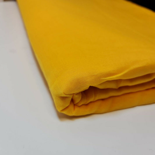 Yellow 100% Cotton Muslin Fabric – Sheer Gauze, Plain Weave – 44” Wide – Dress Lining, Crafts & More (By the Meter)