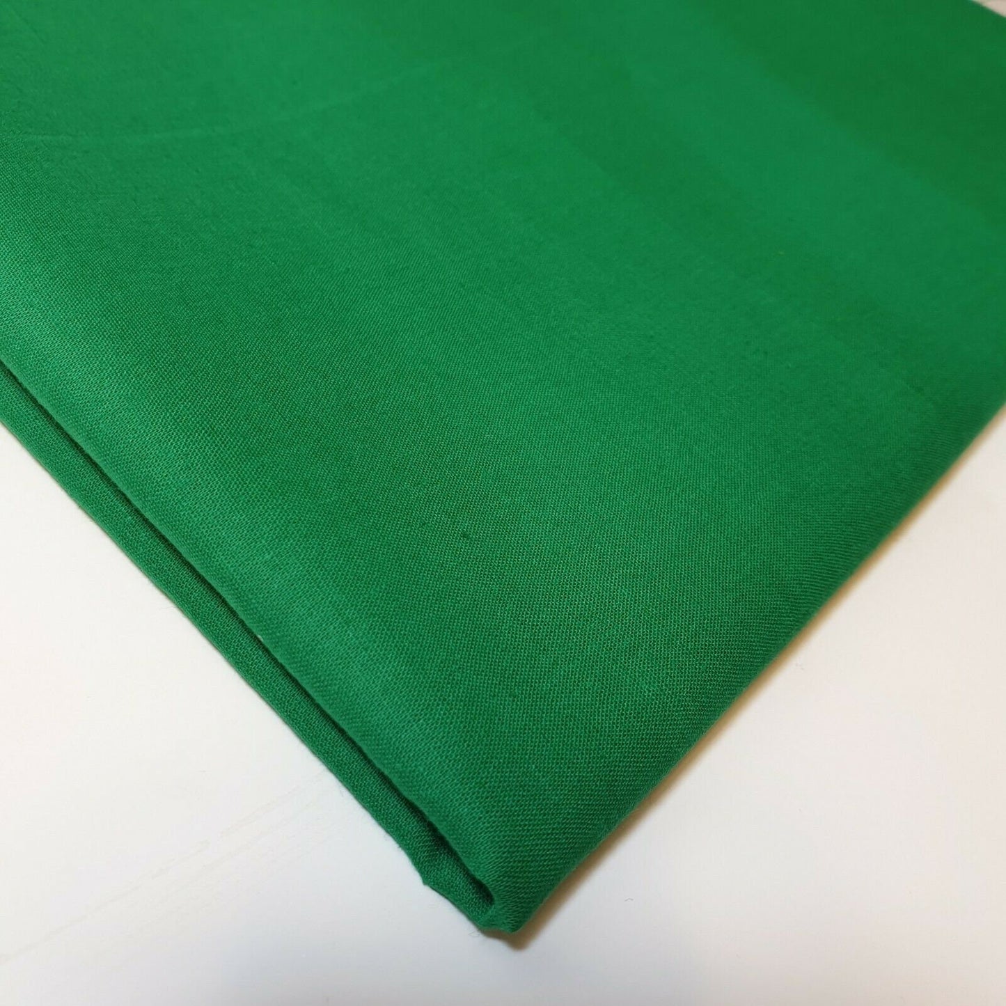 Plain 100% Cotton Egyptian Cambric Poplin Craft Soft Dress Material Fabric 44" (Emerald Green)