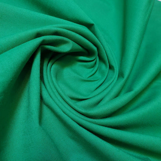 Plain 100% Cotton Egyptian Cambric Poplin Craft Soft Dress Material Fabric 44" (Emerald Green)