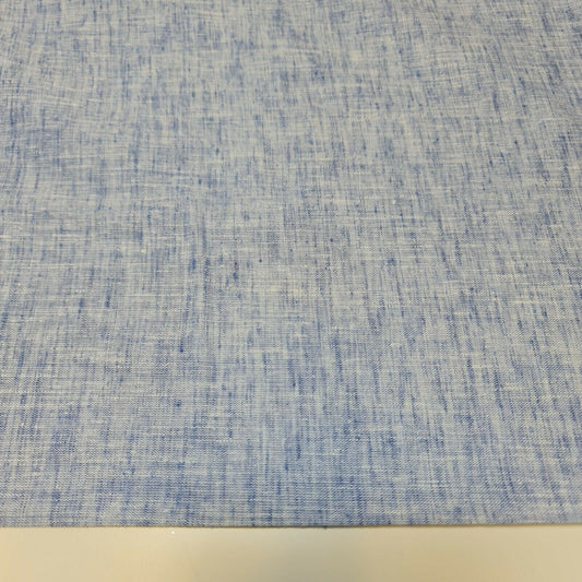 Weicher, einfarbiger Khadi-Vorhangstoff in Melange-Leinenoptik, 112 cm (Denim Blue Shot)