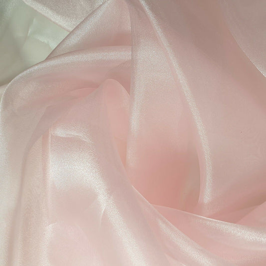 Sheer Organza Fabric Voile Drape Curtain, Wedding Fabric 150cm Organdie By Meter (Pale Pink)