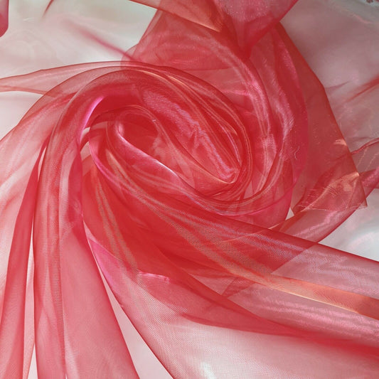 Transparenter Organzastoff, Voile-Vorhang, Hochzeitsstoff, 150 cm, Organza, Meterware (rot)