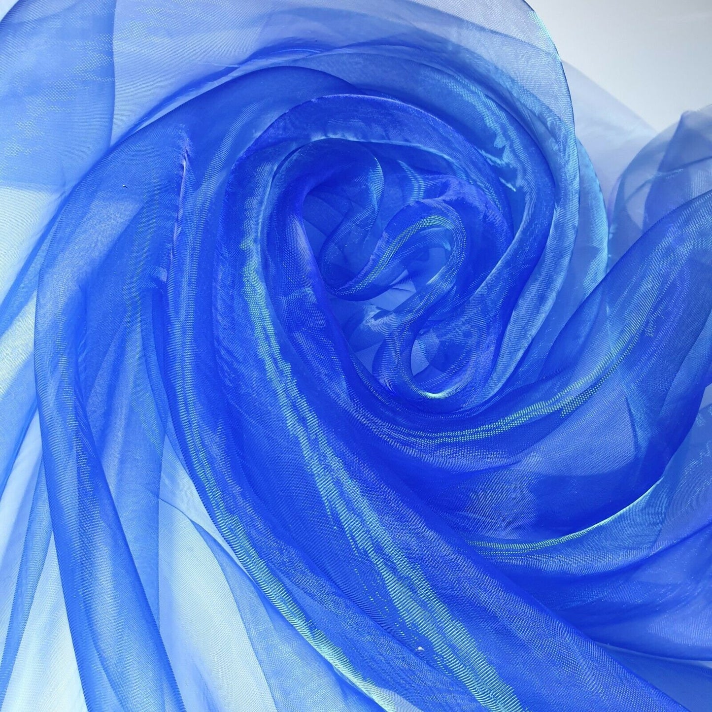 Sheer Organza Fabric Voile Drape Curtain, Wedding Fabric 150cm Organdie By Meter (Royal Blue)