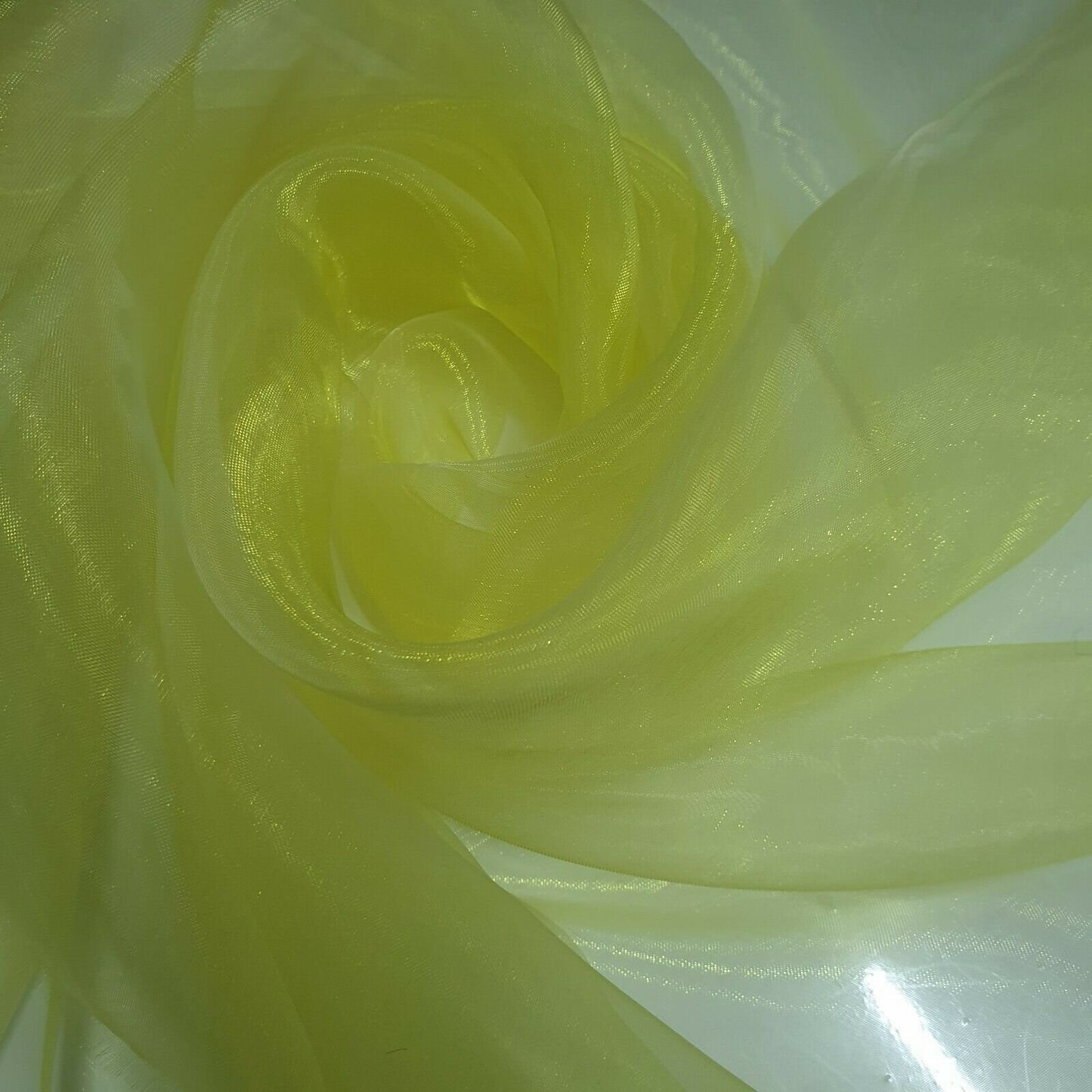 Sheer Organza Fabric Voile Drape Curtain, Wedding Fabric 150cm Organdie By Meter (Yellow)