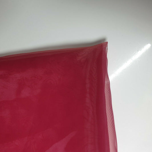 Sheer Organza Fabric Voile Drape Curtain, Wedding Fabric 150cm Organdie By Meter (Cherry)