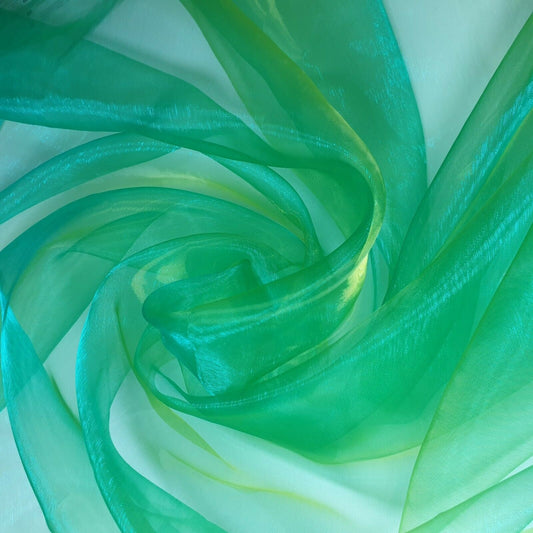 Transparenter Organzastoff, Voile-Vorhang, Hochzeitsstoff, 150 cm, Organza, Meterware (Neongrün)