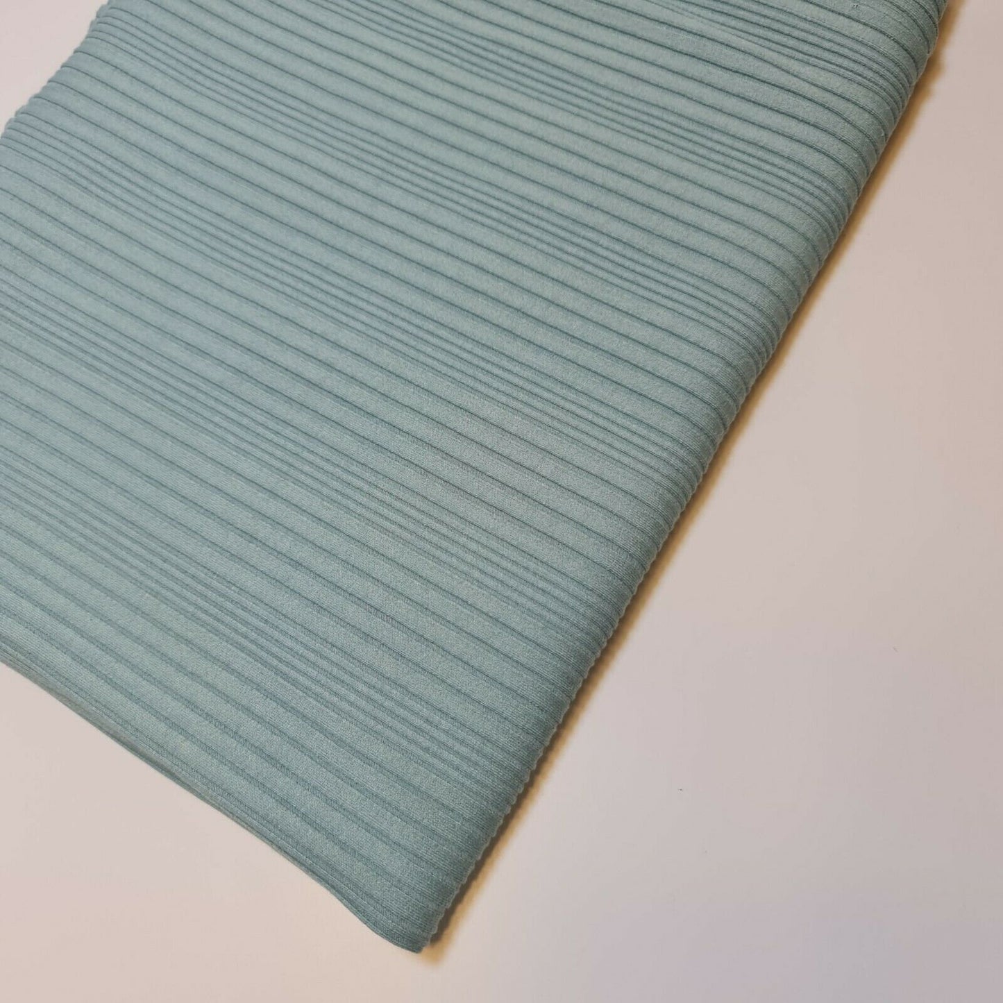 Mint Premium Ribbed Striped Raised Viscose Jersey Stretch Dress Fabric 50"