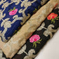 Faden-Pailletten-Blumenstickerei, gekräuselter Krepp-Chiffon-Kleiderstoff, Bastelstoff, 111,8 cm (blau)