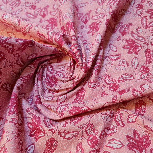 Neuer Stoff zum Basteln mit Blumenmuster für Frühling und Sommer, Polycotton, 111,8 cm, Meterware (Pink)