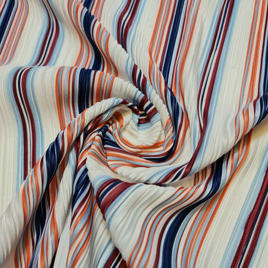 Plissee-Jerseystoff mit Vintage-Streifen und gemischten Balkenlinien, bedruckt, 58" (Design 2)