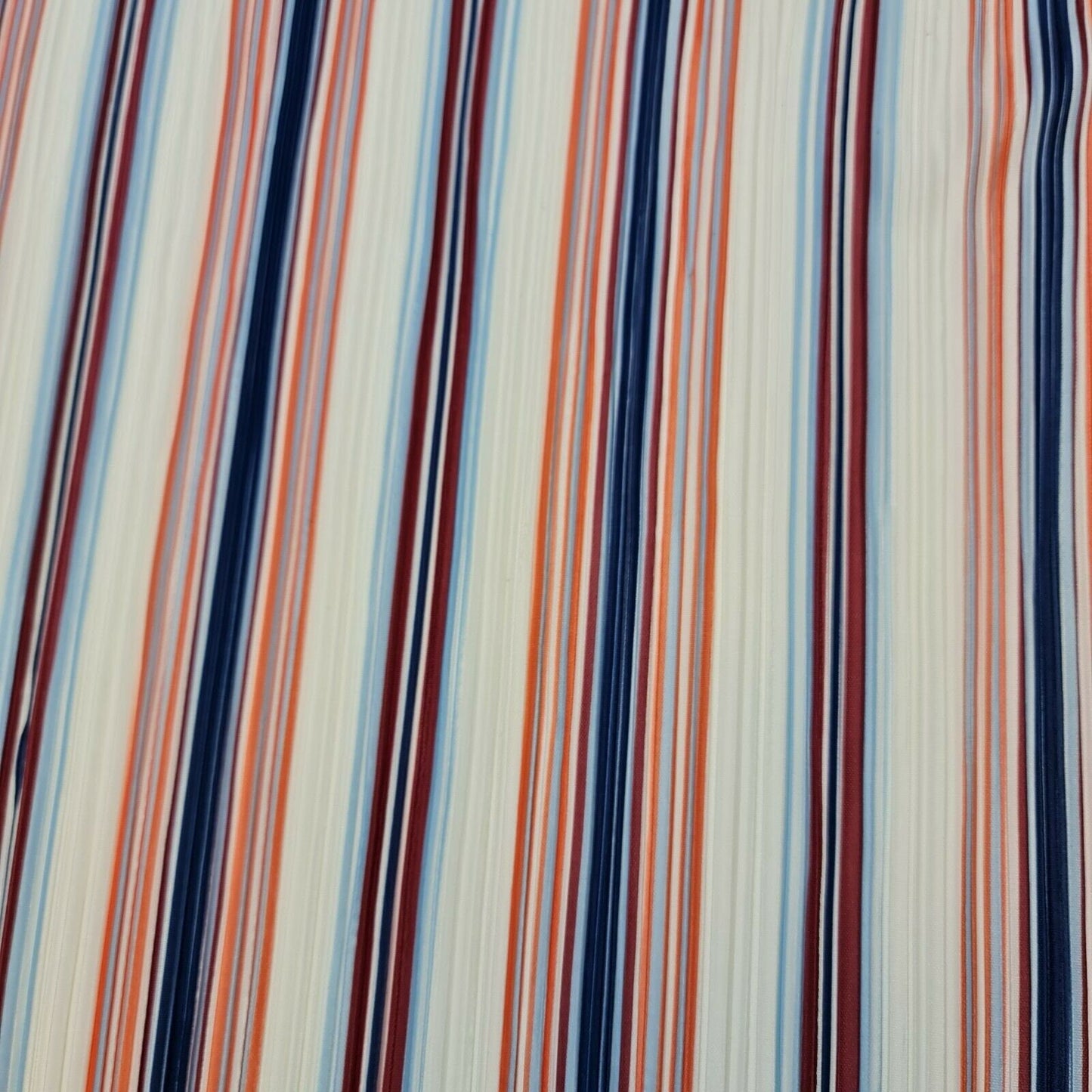 Vintage Multi Stripe Mixed Bar Lines Printed Pleated Plisse Jersey Fabric 58" (Design 2)