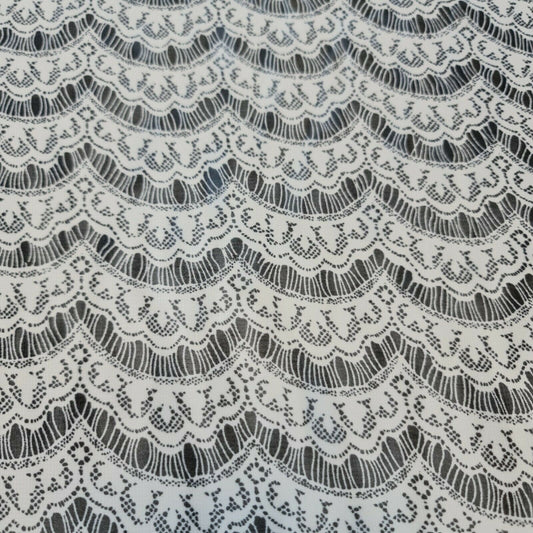 Schwarz-weißer Poly-Crêpe-Kleiderstoff mit Blumenmuster, 147,3 cm, Meterware (Design 6)