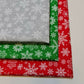 Christmas Festive Snow Flake Polycotton Fabric Craft Dress Material By Metre 44" (Green)