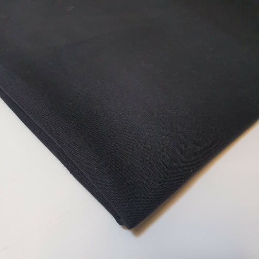Black Plain Egyptian 100% Cotton Cambric Fabric – 44” Wide – Soft Dress, Lining, Quilting & Craft Material (By the Meter)