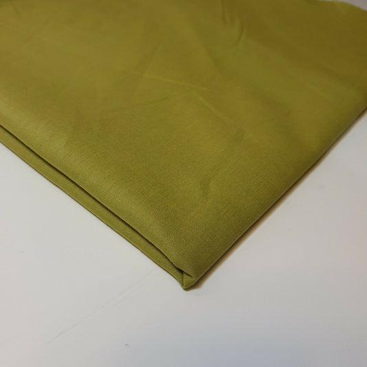 Plain 100% Cotton Egyptian Cambric Poplin Craft Soft Dress Material Fabric 44" (Olive Green)