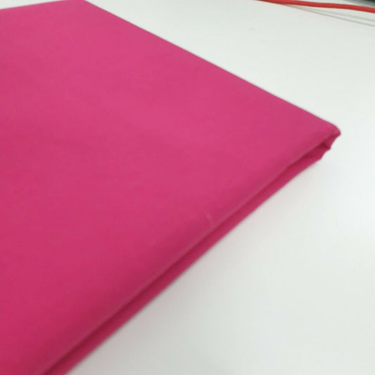 Plain 100% Cotton Egyptian Cambric Poplin Craft Soft Dress Material Fabric 44" (Fuchsia)