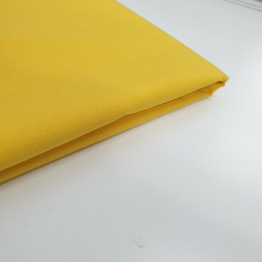 Canary Yellow Plain Egyptian 100% Cotton Cambric Fabric – 44” Wide – Soft Dress, Lining, Quilting & Craft Material (By the Meter)