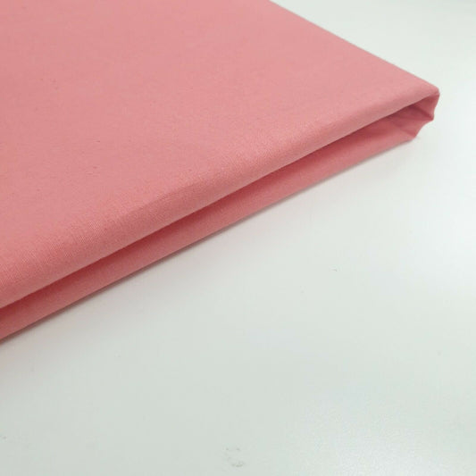 Plain 100% Cotton Egyptian Cambric Poplin Craft Soft Dress Material Fabric 44" (Coral)