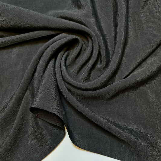 Black Poly Crepe Dress Craft Fabric 58" By The Metre- AJ