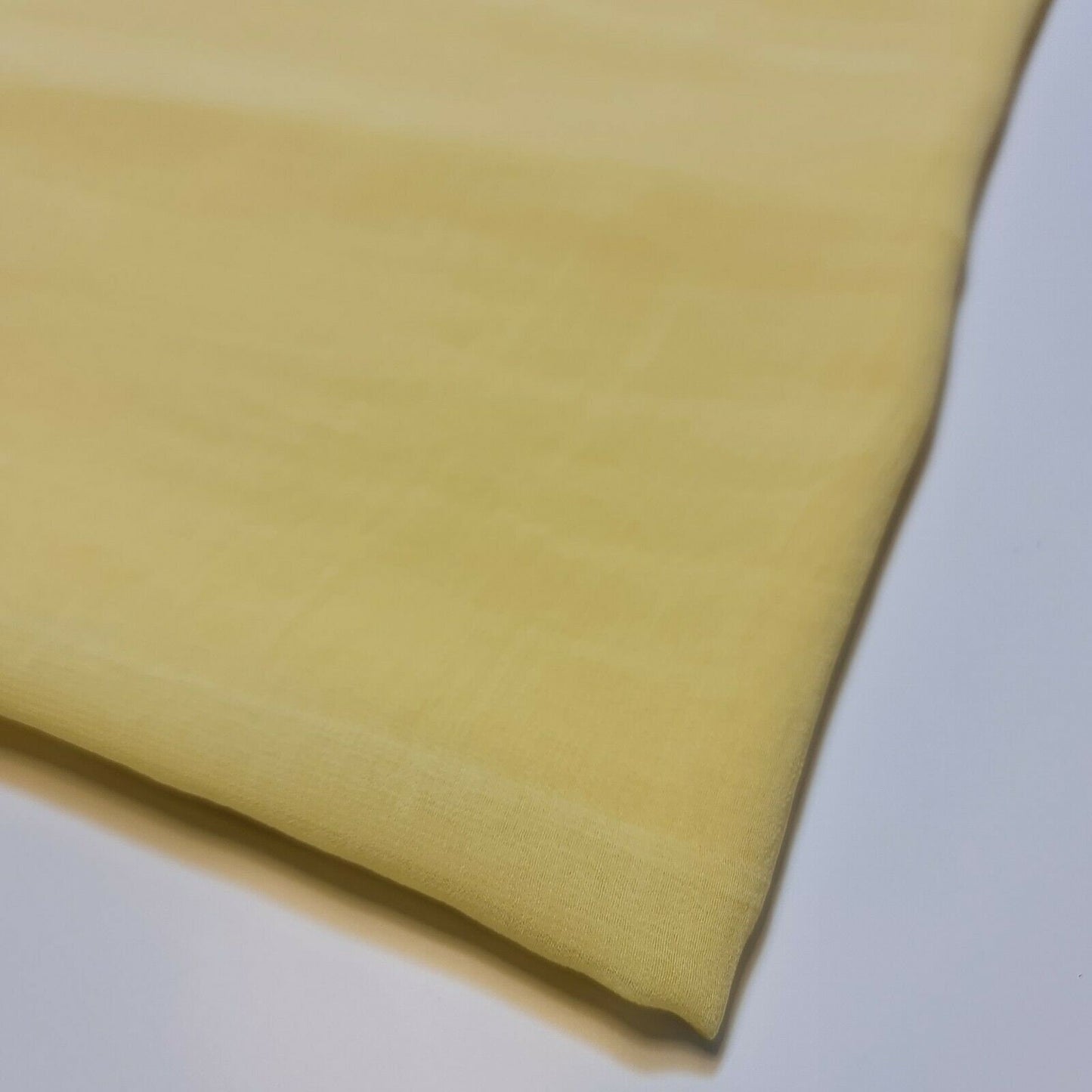 Yellow Chiffon Sheer Fabric Plain Soft Lightweight Polyester Dress Material 58"