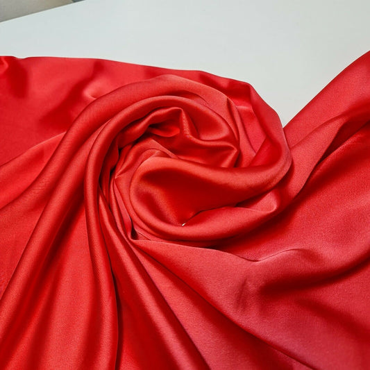 New Silky Charmeuse Satin Lightweight Bridal Dress Drape Décor Fabric 58" (Coral)