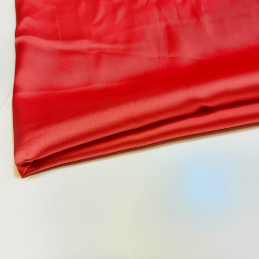 Neuer seidiger Charmeuse-Satin, leichter Dekostoff für Brautkleider, 147,3 cm (Koralle)