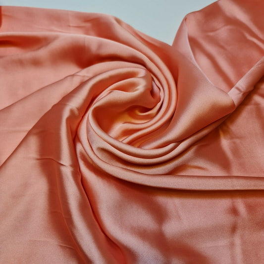 New Silky Charmeuse Satin Lightweight Bridal Dress Drape Décor Fabric 58" (Light Peach)