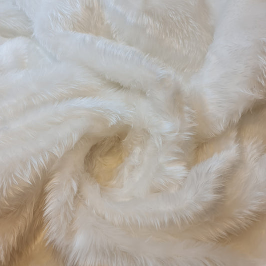 Plain (BRIGHT WHITE)Fun Faux Fur Fabric Material By Meter 58"