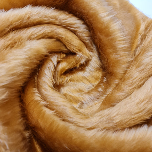 Plain (TOFFEE)Fun Faux Fur Fabric Material By Meter 58"