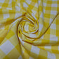 Polycotton Fabric 1" Gingham Check Material Dress Craft Uniform Checked 112cm  (Yellow)