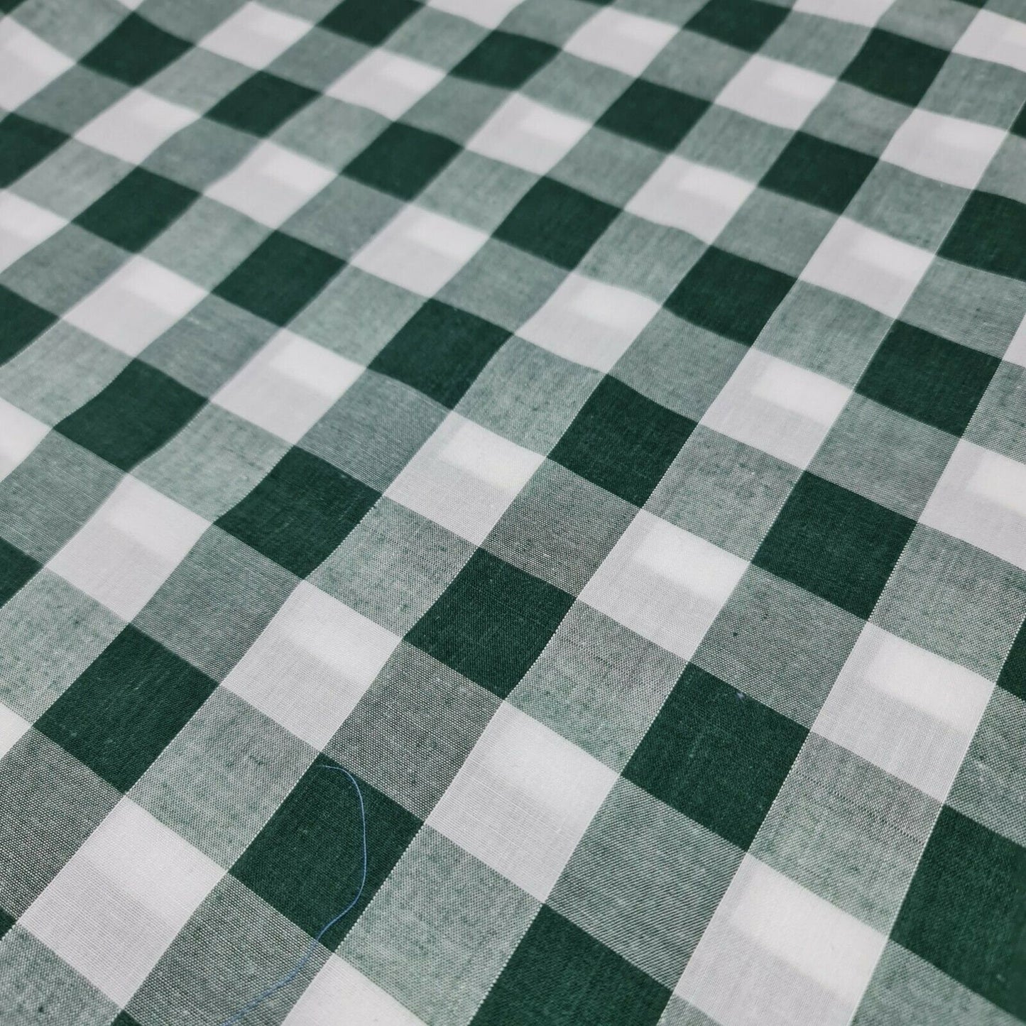 Polycotton-Stoff, 2,5 cm, Gingham-Karostoff, für Kleider, Bastelarbeiten, Uniformen, kariert, 112 cm (Flaschengrün)