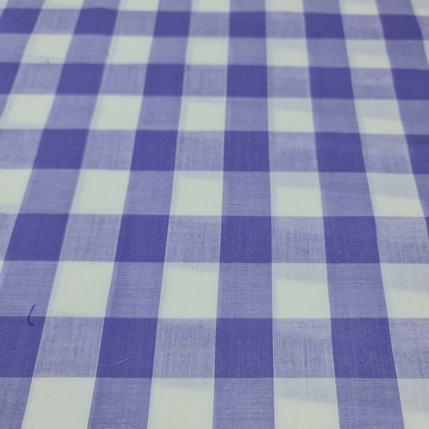 Polycotton Fabric 1" Gingham Check Material Dress Craft Uniform Checked 112cm  (Lilac)