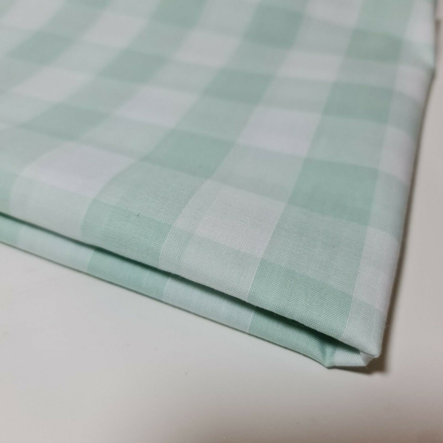 Polycotton Fabric 1" Gingham Check Material Dress Craft Uniform Checked 112cm  (Mint)