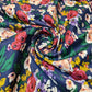 100% Cotton Poplin Floral Rose Print Spring Fabric Dress Craft Soft Fabric 58" (Navy Base)