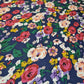 100% Cotton Poplin Floral Rose Print Spring Fabric Dress Craft Soft Fabric 58" (Navy Base)