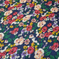 100% Cotton Poplin Floral Rose Print Spring Fabric Dress Craft Soft Fabric 58" (Navy Base)