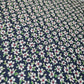 100% Cotton Poplin Floral Spring Bloom Print Fabric Dress Craft Soft Fabric 58" (Navy Blue)