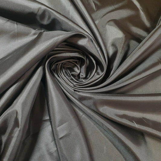 Brown Habotai Polyester Silk Lining Fabric 150cm Wide Soft Lightweight Dress Lining Material by the Metre