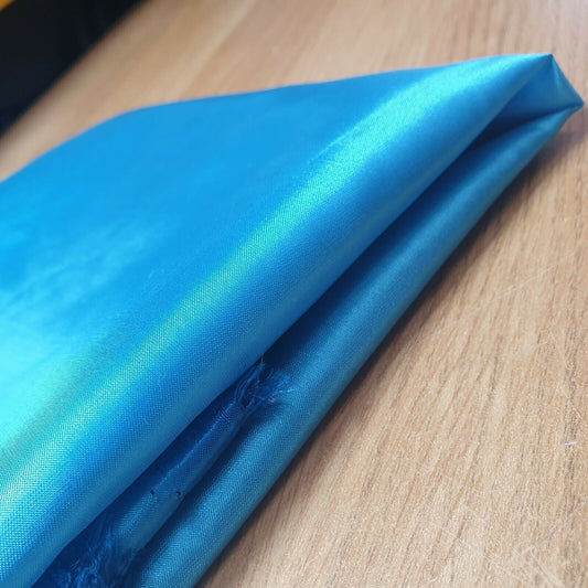 Turquoise Habotai Polyester Silk Lining Fabric 150cm Wide Soft Lightweight Dress Lining Material by the Metre
