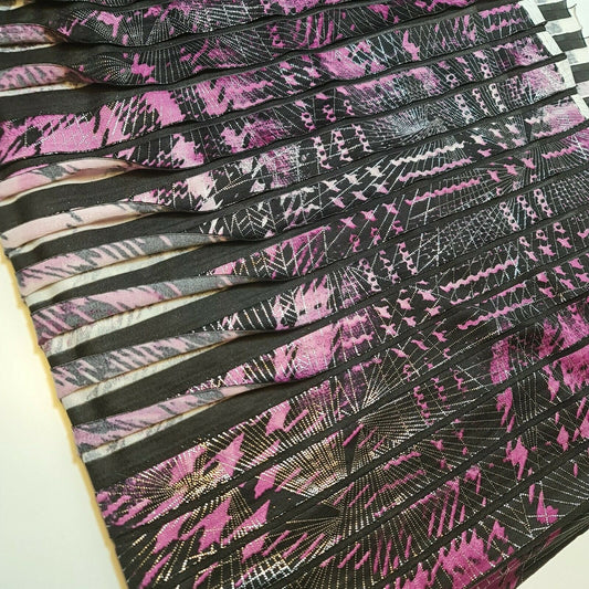 Rara Rüschen, Metallic-Druck, Boho-Elasthan, Tanzkleidstoff, 147,3 cm, Meterware